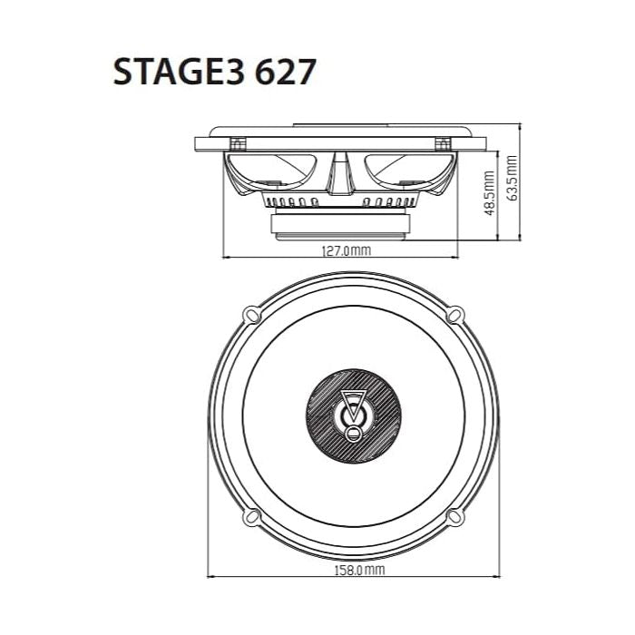 JBL STAGE3 627 - 6.5" 2-Way Coaxial Speakers 450W Total Power